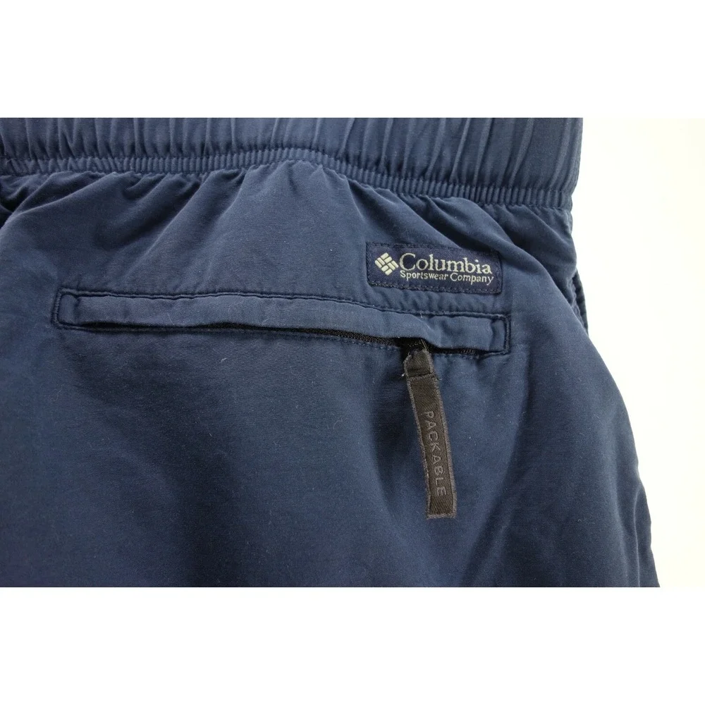 Columbia Packable Men's Size L Blue Mesh Lined‎ Swim Trunk with Zippered Pockets